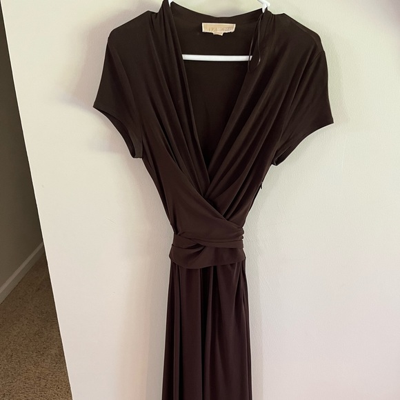 Michael Kors wrap dress brown maxi midi like new - Picture 4 of 5